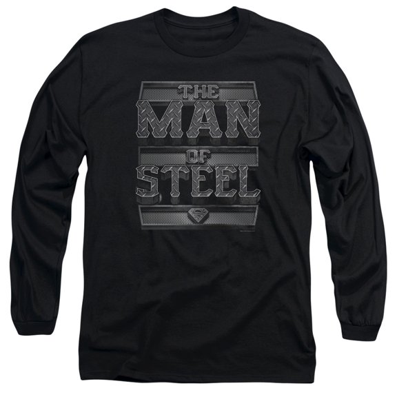 Superman - Steel Text - Long Sleeve Shirt - Small