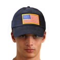 thumbnail image 2 of Male Female Adjustable Buckle Closure USA Flag Embroidered Cap, 2 of 6