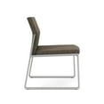 thumbnail image 4 of Gansett Reception Waiting Room Armless Guest Chair / Silver Steel / Brown, 4 of 5