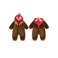 thumbnail image 2 of RUINIXCW Toddler Baby Boy Girl Thanksgiving Turkey Costume Newborn Baby Fall Winter Outfit Warm Fleece Hooded Jumpsuit Infant Zipper Romper Snowsuit, 2 of 9