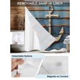thumbnail image 3 of No Hook Cloth Fabric Shower Curtain with Snap in Liner, Brown Anchor Nautical Waterproof Shower Curtains Set with See Through Top Window, Vintage Coastal Navy Blue Wooden Bath Curtains Shower 36"x72", 3 of 6