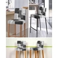 thumbnail image 5 of Black Abstract Bar Stool Covers Set of 6, Grey Geometric Oil Painting Vintage Ombre Stretch Washable Bar Chair Covers with Backs, Removable Pub Counter Height Chair Cover for Kitchen Dining Room Cafe, 5 of 7