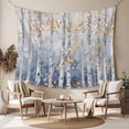 thumbnail image 2 of Yellow Blue Forest Tapestry for Bedroom Wall Hanging Tapestry, Modern Oil Painting Art Ceiling Backdrop Tapestries Poster Blanket Wall Decor for Teens Room Living Room Dorm 55" x 73", 2 of 8