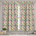 thumbnail image 2 of Ambesonne Colorful Valance & Curtain, Doodle Mushroom, 55"x30", Multicolor, 2 of 6