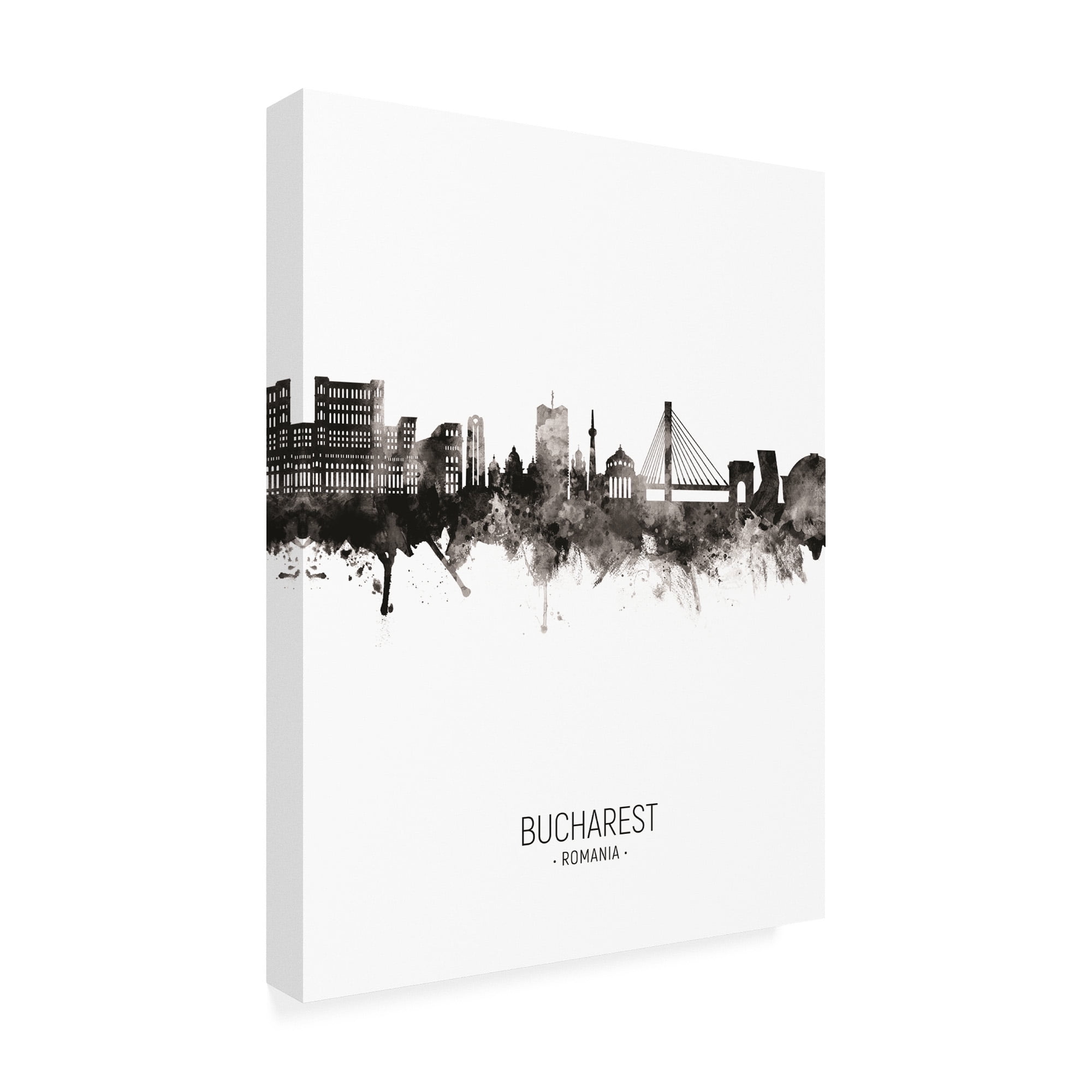 Trademark Fine Art 'Bucharest Romania Skyline Portrait II' Canvas Art by Michael Tompsett
