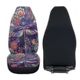 thumbnail image 4 of Uorisanigo Car Seat Cover, 2pcs High Back Vehicle Front Seat Cover, Stretchy Ethnic Floral Dragonfly Driver Seats Covers Protection Breathable Car Interior Decor for SUV Van Truck, 4 of 7
