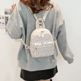 thumbnail image 3 of Yucurem Mini Floral Backpack for Women Polyester Small Backpack Purse Shoulder Bag for School Travel (White), 3 of 9