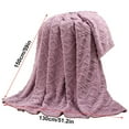 thumbnail image 3 of Super Soft Fleece Blanket Rug, Warm and Lightweight for Sofa Bedding, 130x150cm, Solid Color Design for All Seasons Indoor or Outdoor Use, 3 of 5