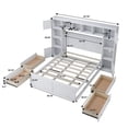 thumbnail image 3 of Full Size Wood Bed with 4 Drawers and All-in-One Cabinet and Shelf, White, 3 of 7