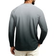 thumbnail image 7 of GrmtClth Mens T-Shirts Dual Tone Gradient Ombre Long Sleeve Crewneck Tops All Over Fade Dye Soft Stretch Blend Fashion Pullover Shirts Dark Gray M, 7 of 7