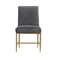 thumbnail image 4 of Armen Living Memphis Grey Velvet and Antique Brass Accent Dining Chair- Set of 2, 4 of 10
