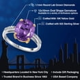 thumbnail image 2 of Gem Stone King 925 Silver and 10K Yellow Gold Purple Amethyst and White Lab Grown Diamond Engagement Ring for Women | 4.13 Cttw | Oval 12X10MM | Gemstone February Birthstone | Size 7, 2 of 6