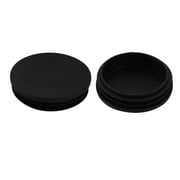 2pcs 70mm Diameter Tube Insert Chair Leg Cap Round Black Plastic Tubing Plug