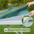 thumbnail image 6 of Teal Gold Marble Pattern Square Fitted Tablecloth with Elastic Edge,Square Table Cover,Washable Elastic Table Cover for Home Kitchen Party Decor 34"x34", 6 of 6