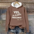 thumbnail image 2 of Levmjia Womens Hoodie Sweatshirt Fashion Letter Printed Long Sleeve Casual Pullover Soft Polyester Loose Fit Comfortable Work Home Daily Wear, 2 of 3