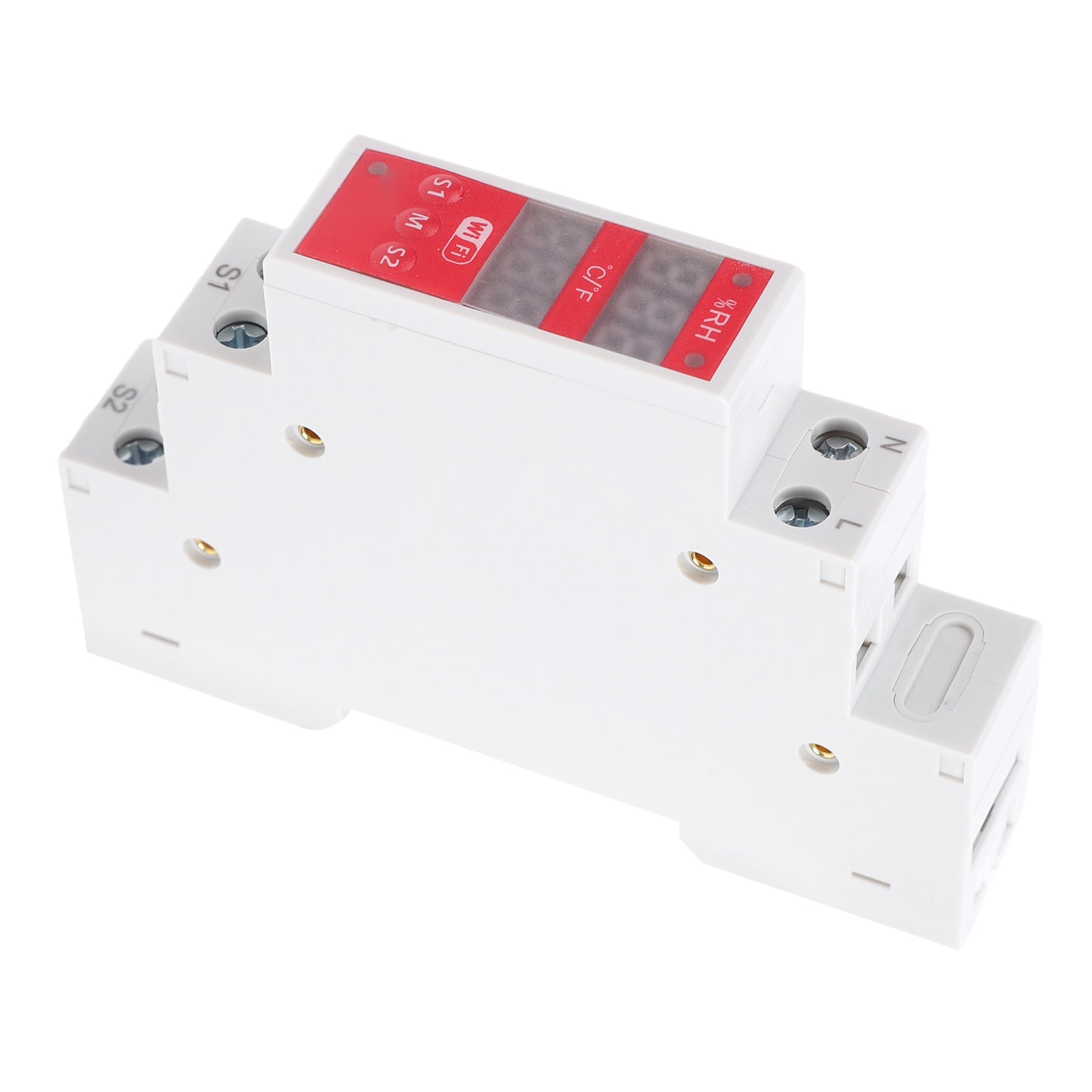 Suodoka WiFi Smart Temperature Humidity Switch 16A DIN Rail Mount Sensor -10-100C / 14-212F for Incubator Breeding Farm