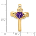 thumbnail image 2 of 14k 6mm Claddagh Amethyst VS Diamond Cross Pendant XP753AM/VS, 2 of 2