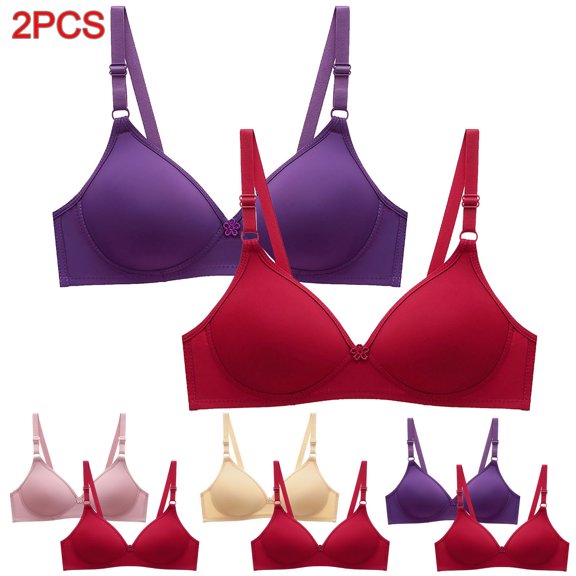Rvasteizo Wireless Bralette for Womens Spaghetti Strap Soft Support 2 Pack Senior,XXL