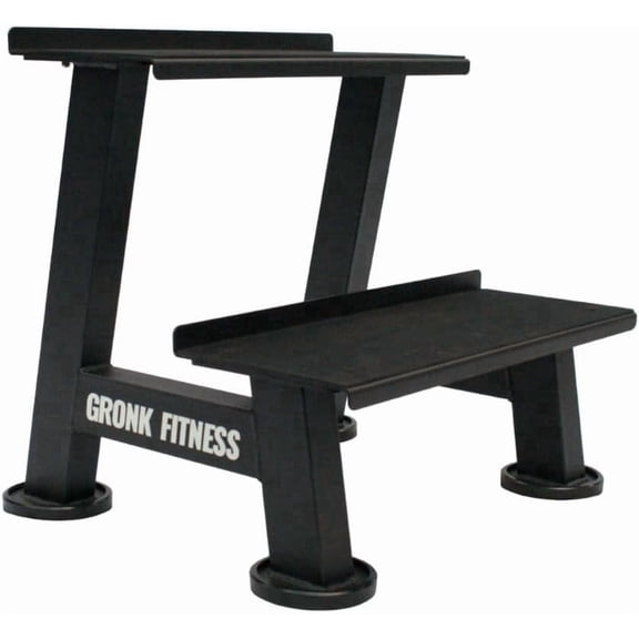 Gronk Fitness Kettlebell Storage Rack | 2-Tier Shelf with Scratch-Resistant Padded Shelves | Heavy-Duty Weight Rack for Home Gym & Strength Training | Organize Kettlebells & Gym Equipment