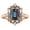 Black Rhodium, variant on Vintage Alexandrite Engagement Ring, 2.0 Carat - Emerald Cut Alexandrite Women Wedding Ring 18K Gold Plated Alexandrite Bridal Anniversary Ring Unique Statement Ring For Women Gift's