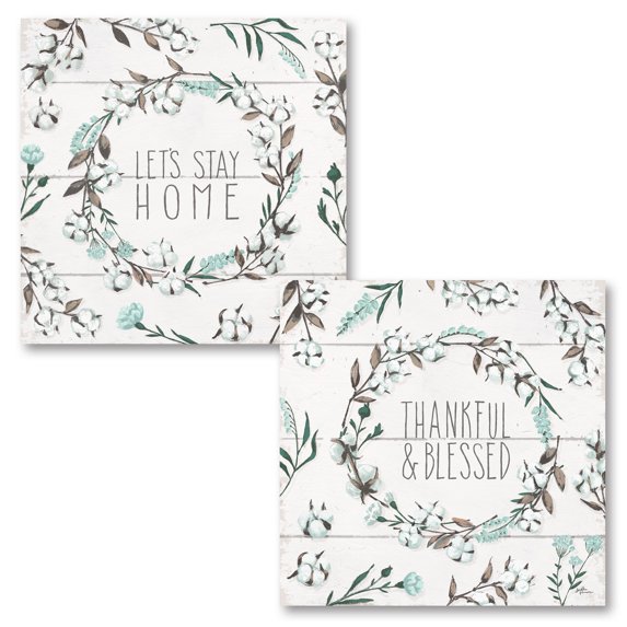 Gango Home Decor Contemporary Blessed VI & VII by Janelle Penner (Printed on Paper); Two 12x12in Unframed Paper Posters