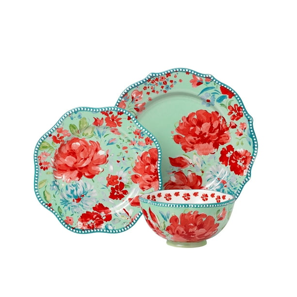 The Pioneer Woman Dinnerware Set Gorgeous Garden 12 Piece Stoneware Set Walmart Com