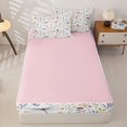 thumbnail image 4 of Homewish Spring Garden Flower Zipper Twin Comforter Sets with Fitted Sheet and 2 Pillowcases,Girls Floral Dragonfly Zipper Bedding Set,Pink Reversible,4 Pieces, 4 of 7
