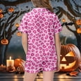 thumbnail image 5 of MEZZALL Girls Pink Leopard Print Satin Pajamas Sets Short Sleeve Lapel Button Down Tops & Shorts 2 Piece Kids Sleepwear Leisure Nightwear, 5 of 6
