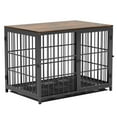 "Bingopaw HeavyDuty Triple Door Wooden Dog Crate Indoor, XL, Removable