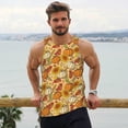 thumbnail image 4 of Wukai Pumpkin And Sunflower Print Men’s Workout Tank Top Sleeveless Muscle T shirt Gym Running Fitness Tank Top-X-Large, 4 of 7
