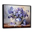 thumbnail image 2 of Designart "Still Life With Purple Pansies" Pansies Floater Framed Canvas Art Print, 2 of 5