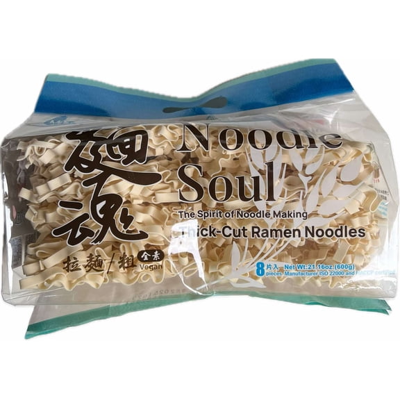 Noodle Soul - Thick Cut Ramen Squiggly Noodles, Vegan Noodles 21.16 Oz, Pack of 1