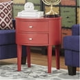 thumbnail image 1 of Chelsea Lane Oval Wood Side Table with Two Drawers, Samba Red, 1 of 3