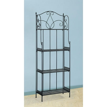 Ehemco 4 Tier Metal Folding Bakers Rack In Black Ehemco 4 Tier Metal Folding Bakers Rack In Black