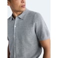 thumbnail image 4 of Free Assembly Men's Button Front Marled Sweater with Short Sleeves, Sizes S-3XL, 4 of 6