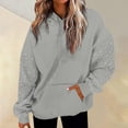 thumbnail image 2 of NMMUED Hoodie for Women Rhinestone Sleeve Sweatshirt Stylish Casual Athletic Pullover with Pocket Fashion Trendy Y2k Gray 3XL, 2 of 9