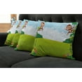thumbnail image 2 of Ambesonne Cartoon Throw Pillow Cover 4 Pack, Monkeys on Vines, 24", Pale Blue Brown Green, 2 of 6