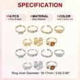 thumbnail image 2 of Chunky Gold Rings Set for Women Adjustable Gemstone Stackable Ring Open Vintage Statement Jewelry, 14 Pack, Golden Tone / Silver Tone, 2 of 6