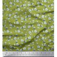 thumbnail image 1 of Soimoi Moss Georgette Tissu Feuilles & Magnolia Imprimé Floral 1 Yard 42 Inch Wide, 1 of 5