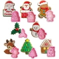 thumbnail image 1 of Cortadores de Galletas Navideños, Moldes de Plástico para Repostería, Diseños Festivos Santa y Muñeco de Nieve, 6,8 x 5,8 x 1,2 cm, Set de Cortadores para Decoración de Galletas, 1 of 4
