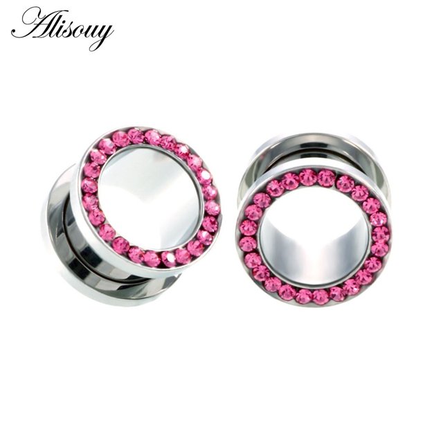 1 unidad de tapones para los oídos y túneles de acero inoxidable 316L, Piercings para las orejas, expansor de pendientes atornillados, medidores de oreja, Piercings de joyería para el cuerpo Tan Jianjun unisex
