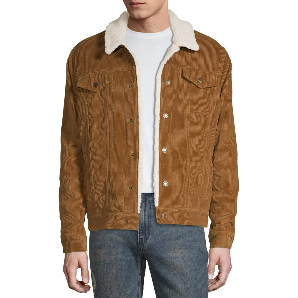 Men's and Big Men's Sherpa Lined Denim Jacket, up to