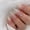 Silver Glitter French, variant on Silver Glitter Press on Nails French Tip Fake Nails Medium Almond False Nail with Rhinestone Design Nude Glossy Artificial Acrylic Full Cover Diamond Glue on Nail for Women Christmas Manicure 24Pcs