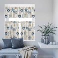 thumbnail image 2 of Kitchen Window Curtains Valance and Tier Set, Nautical Starfish Shell Conch Rod Pocket Tier Curtains and Valance 3 Piece Set, Stamp Anchor Retro Linen Window Treatment for Bedroom Living Room, 2 of 9
