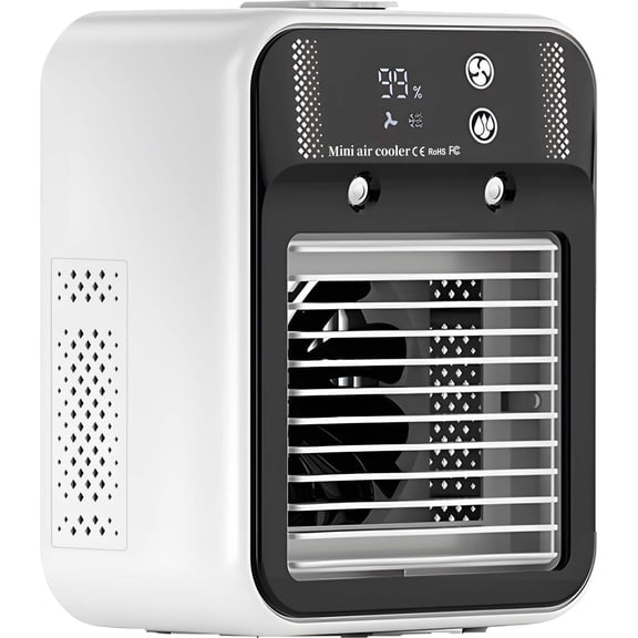 Hendoct Portable Rechargeable Mini Air Conditioner Fan with Spray, Type‑C 2‑Speed Personal Cooler for Desk & Bedroom