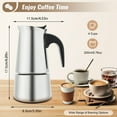 thumbnail image 4 of ToppiJoy 4 Cups Electric Stovetop Espresso Maker, Stainless Steel Coffee Maker, Espresso Percolator Stovetop (200ml), 4 of 26