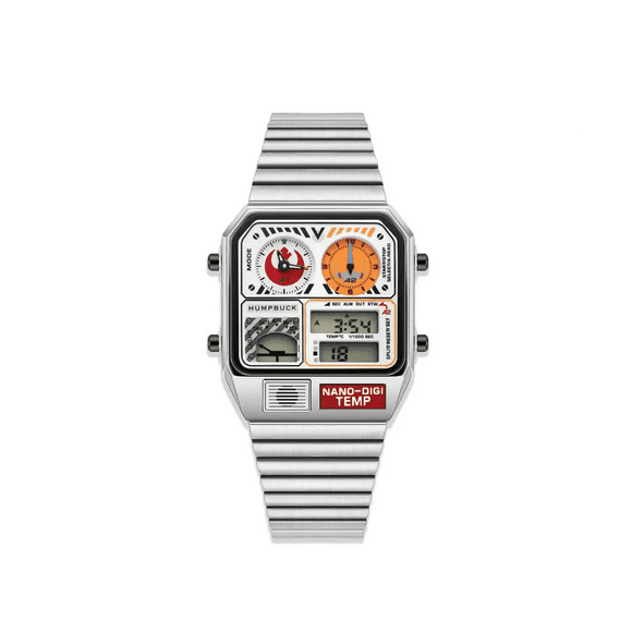 HUMPBUCK DIGITEMP 2301 Reloj Multifuncional; Doble horario, Alarma, Luz led, cara blanca