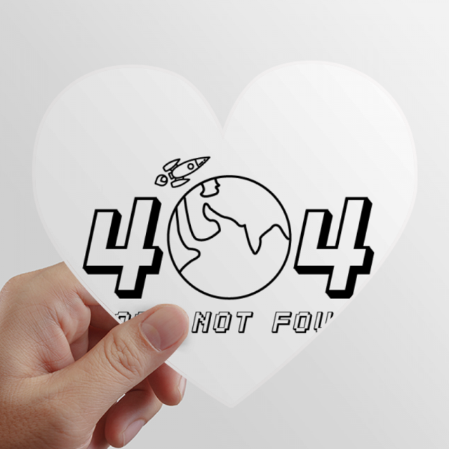 Earth Moon Around Spacecraft Heart Vinyl Sticker Bicycle Bottle Decal