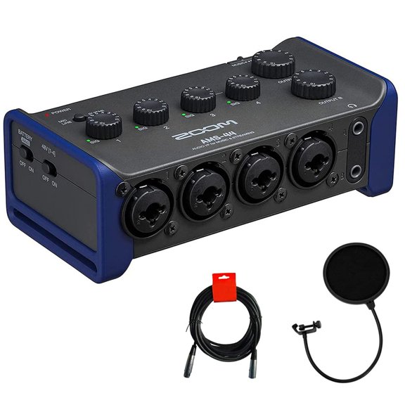 Interfaz de audio Zoom AMS-44 4x4 USB-C con filtro Kellopy Pop