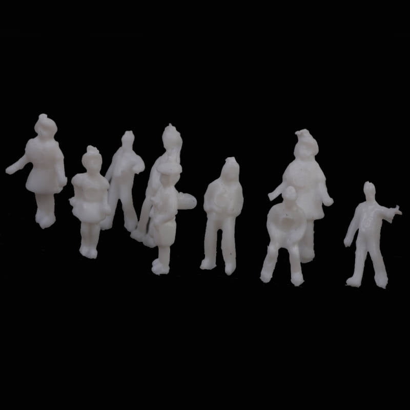 Skin Color 100 x Unpainted Architectural 1:200 Scale Models Train People Figures 